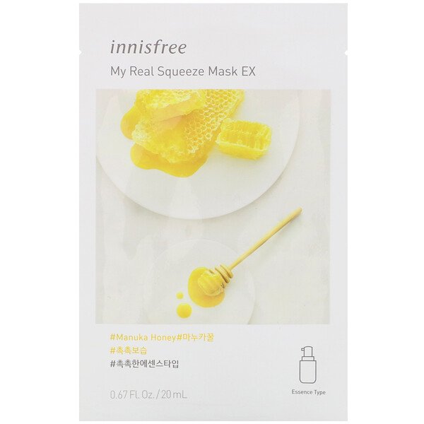 Innisfree My Real Squeeze Beauty Mask EX Manuka Honey 1 Sheet 0.67 fl