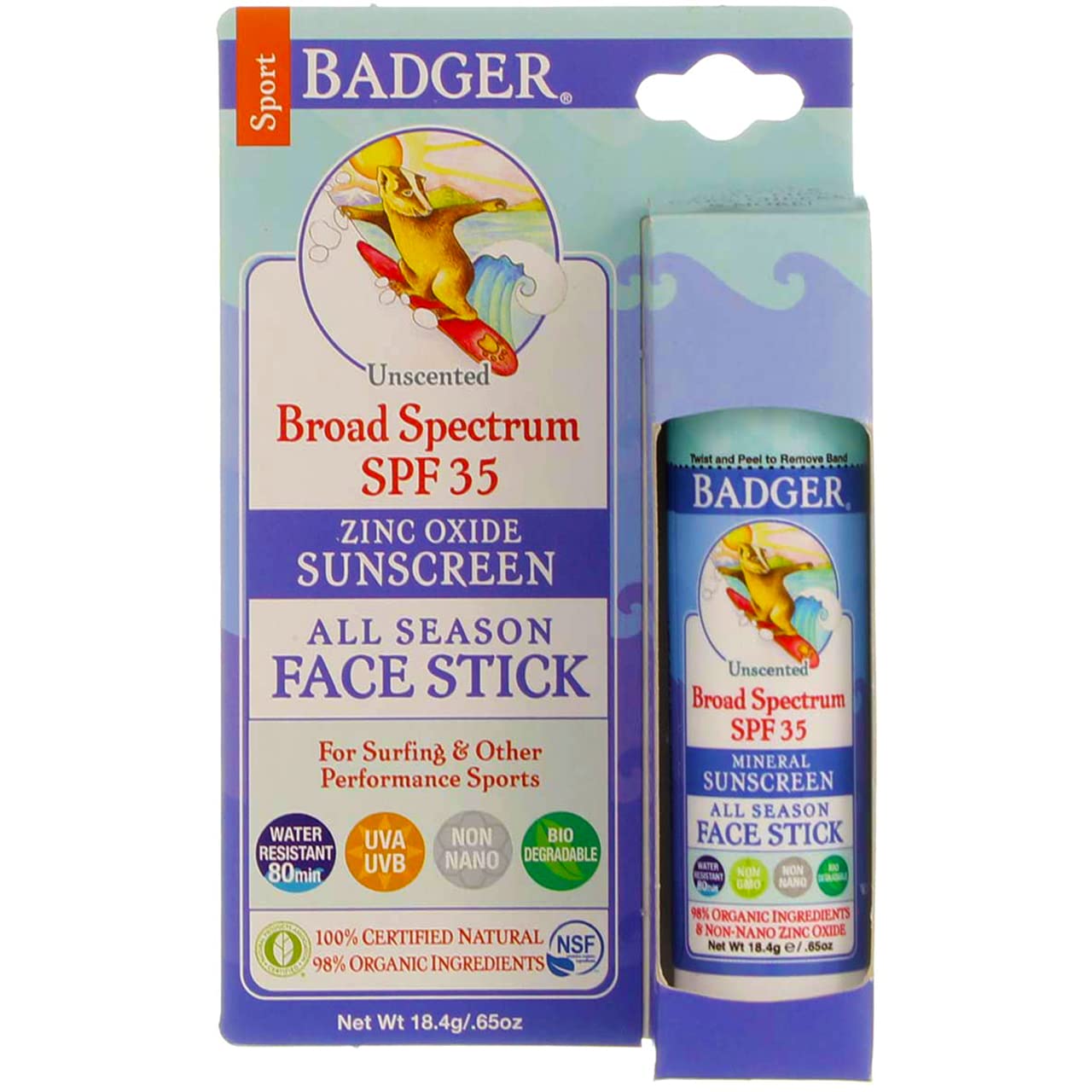 badger sunscreen face stick