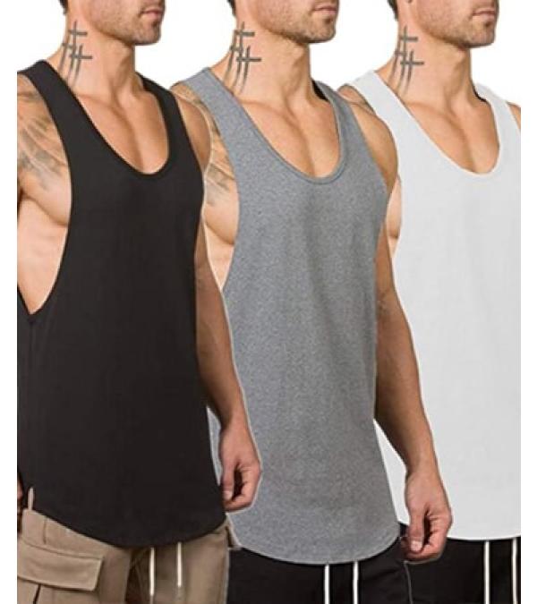 Men's Muscle Gym Workout Stringer Tank Tops Bodybuilding Fitness T-Shirts 