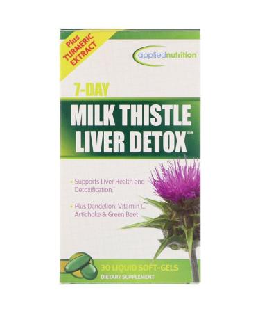 appliednutrition 7-Day Milk Thistle Liver Detox 30 Liquid Soft-Gels