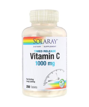 Solaray Timed Release Vitamin C 1000 mg 250 Tablets