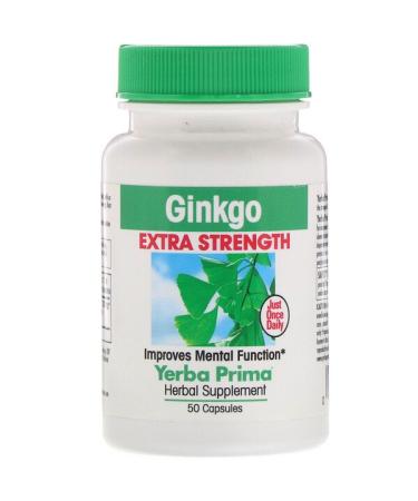 Yerba Prima Ginkgo Extra Strength 50 Capsules