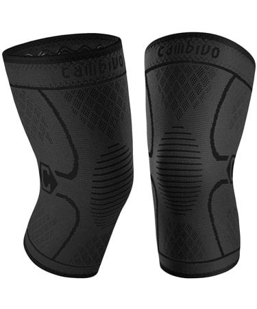 CAMBIVO 2 Pack Knee Brace - Knee Compression Sleeve Support for Men and Women