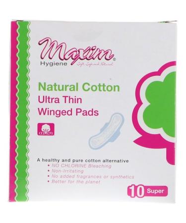 Maxim Hygiene Products Ultra Thin Winged Pads Super Unscented 10 Pads