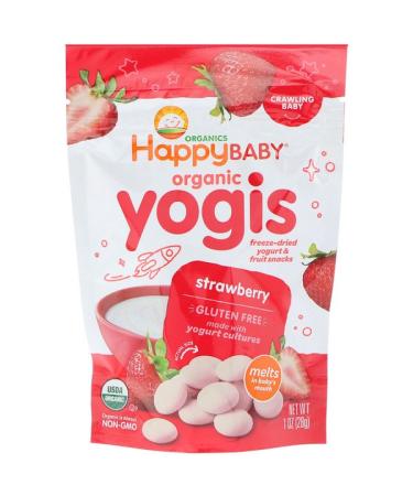 Happy Family Organics Organic Yogis Freeze Dried Yogurt & Fruit Snacks Strawberry 1 oz (28 g)