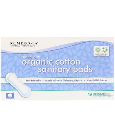 Dr. Mercola Organic Cotton Sanitary Pads Regular 16 Pads