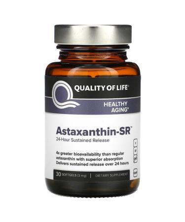Quality of Life Labs Astaxanthin-SR 24-Hour Sustained Release 3 mg 30 Softgels