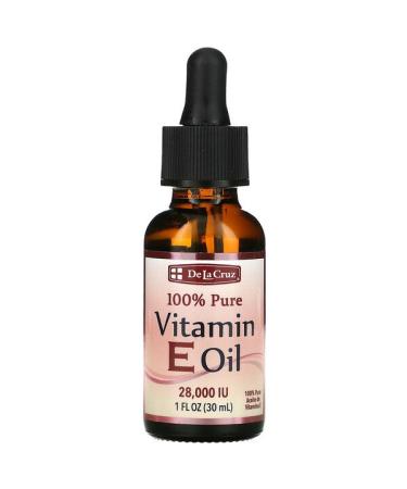 De La Cruz 100% Pure Vitamin E Oil 28000 IU 1 fl oz (30 ml)
