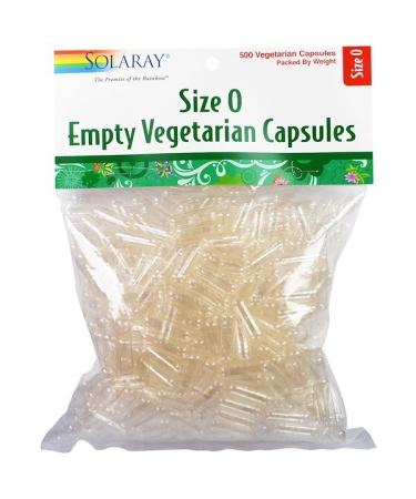 Solaray Empty Vegetarian Capsules Size 0 500 Vegetarian Capsules