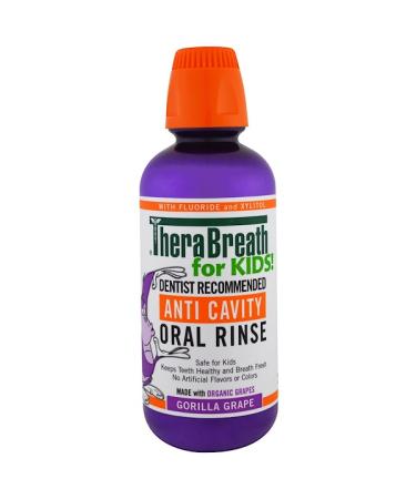 TheraBreath Anti Cavity Oral Rinse for Kids Gorilla Grape 16 fl oz (473 ml)
