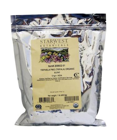 Starwest Botanicals Organic Triphala PWD (Trifala) Blend 1 lb (453.6 g)