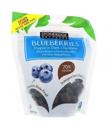 Stoneridge Orchards Blueberries Dipped in Dark Chocolate 70% Cocoa 5 oz (142 g)