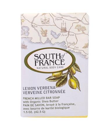 South of France French Milled Bar Soap with Organic Shea Butter Lemon Verbena 1.5 oz (42.5 g)