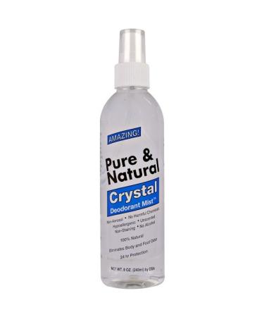 Thai Deodorant Stone Pure & Natural Crystal Deodorant Mist Unscented 8 oz (240 ml)
