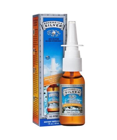 Sovereign Silver Bio-Active Silver Hydrosol Immune Support Vertical Spray  10 ppm 1 fl oz (29 ml)
