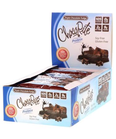 HealthSmart Foods ChocoRite Protein Bars Triple Chocolate Fudge 16 Bars - 1.2 oz (34 g) Each