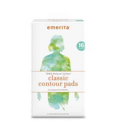 Emerita Natural Cotton Contour Pads 16 Pads