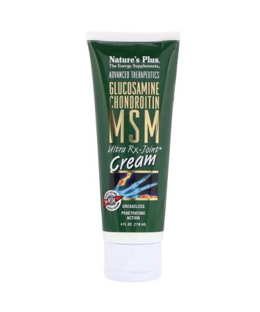 Nature's Plus Advanced Therapeutics Glucosamine Chondroitin MSM Ultra Rx-Joint Cream Triple Strength 4 fl oz (118 ml)