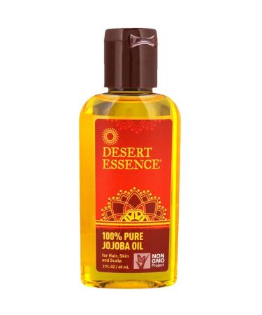 Desert Essence 100% Pure Jojoba Oil For Hair  Skin and Scalp 2 fl oz (60 ml)