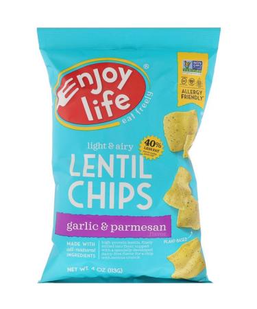 Enjoy Life Foods Light & Airy Lentil Chips Garlic & Parmesan Flavor 4 oz (113 g)