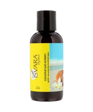 Isvara Organics Coconut Sun Screen SPF 30 5.5 fl oz (162 ml)