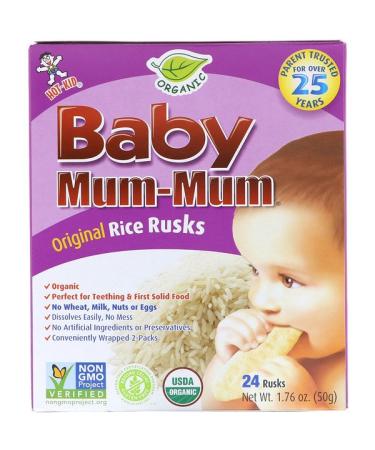 Hot Kid Baby Mum-Mum Organic Rice Rusks 24 Rusks 1.76 oz (50 g)