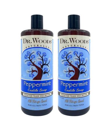 Dr. Woods Peppermint Castile Soap Fair Trade Shea Butter 32 fl oz (946 ml)