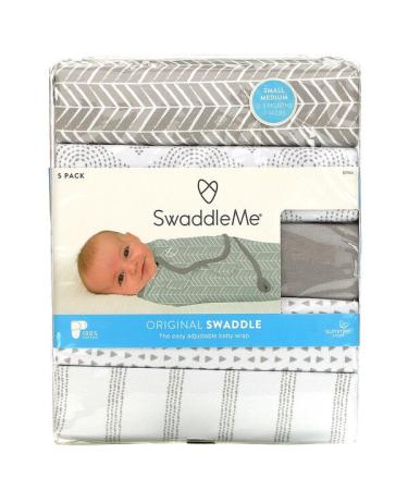Summer Infant SwaddleMe Original Swaddle Small/Medium  0-3 Months Grey 5 Pack