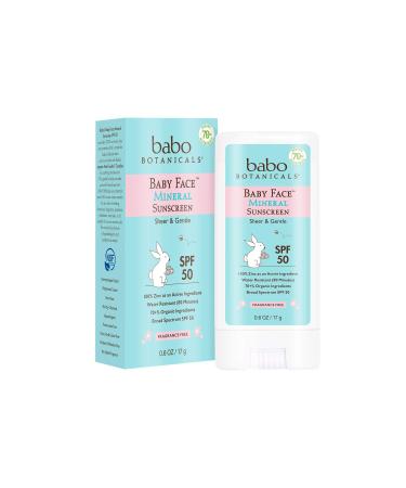 Babo Botanicals - Baby Face Mineral Sunscreen - SPF 50 - Case of 6 - 0.6 oz.