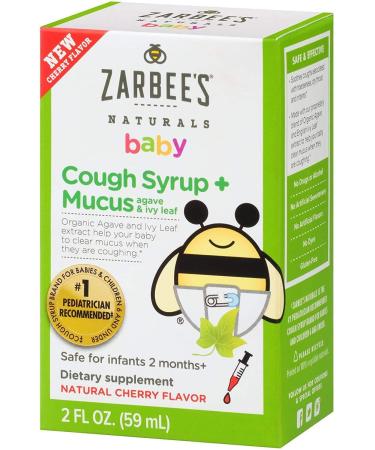 Zarbee's Naturals Baby Cough Syrup + Mucus with Agave -  Cherry - 2 Fl Oz