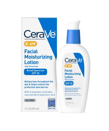 CeraVe AM Facial Moisturizing Lotion with Sunscreen SPF 30 3 fl oz (89 ml)
