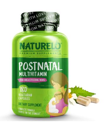 NATURELO Post Natal Multivitamin Whole Food Postnatal Supplement for Breastfeeding Women - 180 Capsules