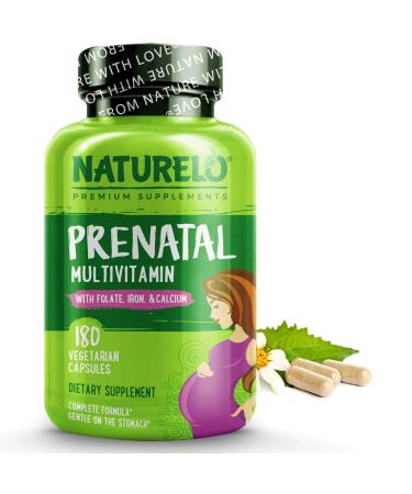 NATURELO Prenatal Multivitamin Whole Food - Gluten Free - 180 Capsules