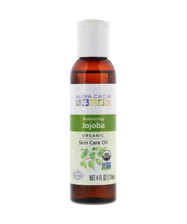 Aura Cacia Organic Skin Care Oil Balancing Jojoba 4 fl oz (118 ml)