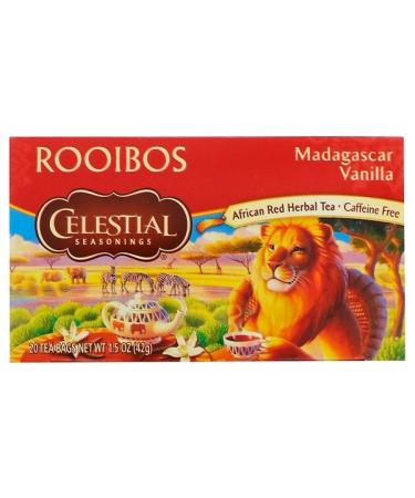 Celestial Seasonings Rooibos Tea Madagascar Vanilla Caffeine Free 20 Tea Bags 1.5 oz (42 g)