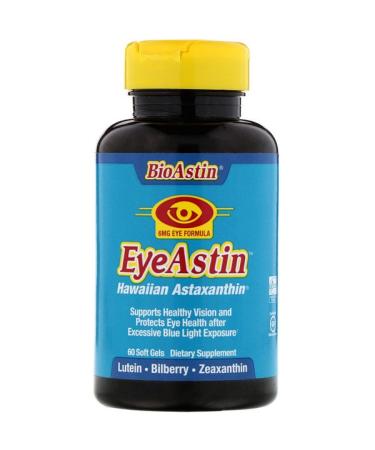 Nutrex Hawaii BioAstin EyeAstin Hawaiian Astaxanthin 6 mg 60 Softgels