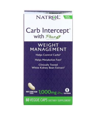 Natrol Carb Intercept with Phase 2 Carb Controller 1000 mg 60 Veggie Caps