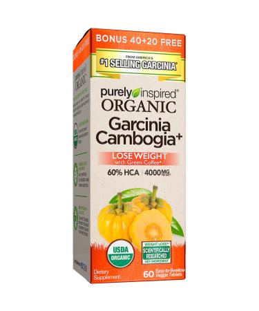Purely Inspired Organic Garcinia Cambogia + 60 Easy-to-Swallow Veggie Tablets