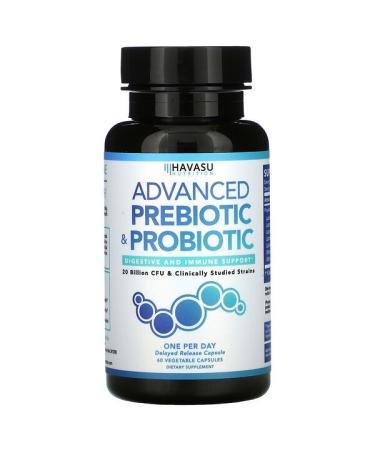 Havasu Nutrition Advanced Prebiotic & Probiotic 20 Billion CFU 60 Vegetable Capsules