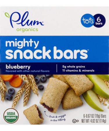 Plum Organics Tots Mighty Snack Bars Blueberry 6 Bars 0.67 oz (19 g) Each