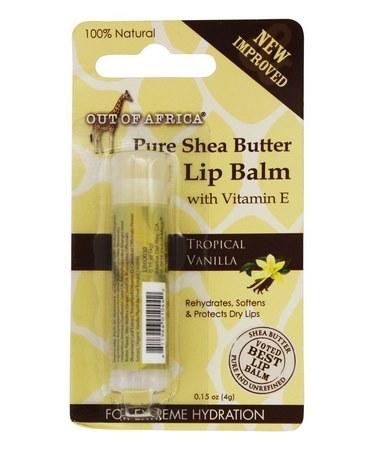 Out of Africa Lip Balm Pure Shea Butter Tropical Vanilla 0.15 oz (4 g)