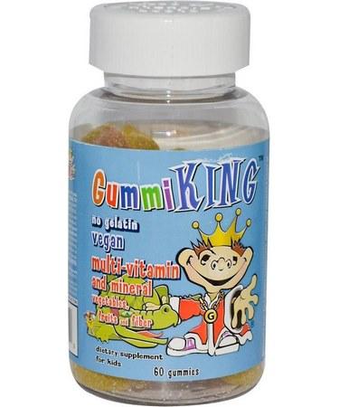 GummiKing Multi-Vitamin and Mineral Vegetables Fruits and Fiber For Kids 60 Gummies
