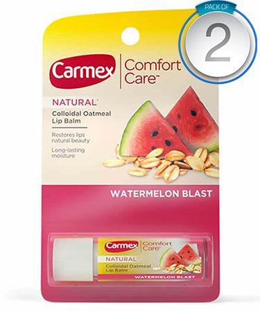 Carmex Comfort Care Colloidal Oatmeal Lip Balm Watermelon Blast .15 oz (4.25 g) - PACK OF 2